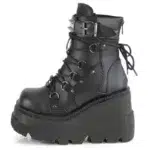 CHAUSSURE COMPENSÉE PLATEFORME GOTHIQUE NOIRE
