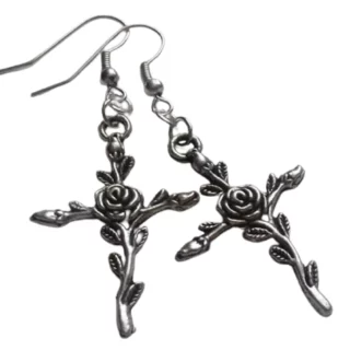 BOUCLES D’OREILLES CROIX SATANIQUE