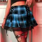 JUPE NOIRE PLISÉE EVASÉE FEMME GOTHIQUE