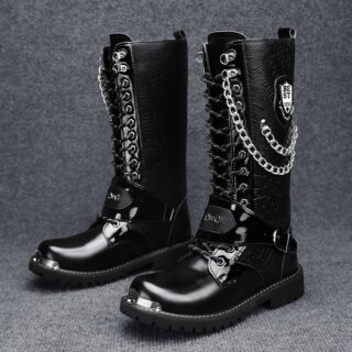 Bottes Biker Avec Chaîne Homme