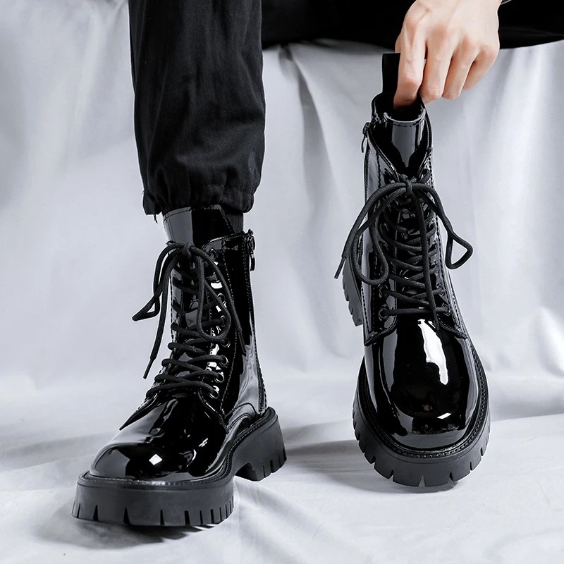 Bottes Gothique Homme Verni • Satan Shop
