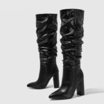 Bottes Plissées à Talons
