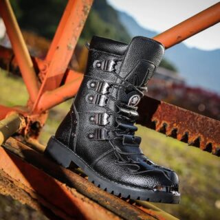 Bottes de Motard en Simili Cuir