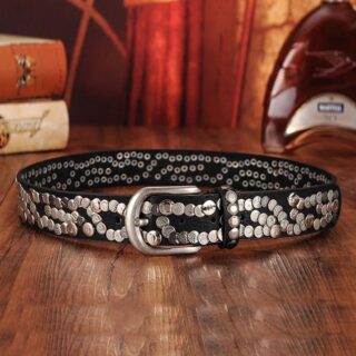 Ceinture Punk en Cuir de Vachette