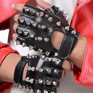 Gants Gothiques Sans Doigts Pour Femmes – Mitaines Punk élastiques, Noir, Accessoire Cosplay Et Mode