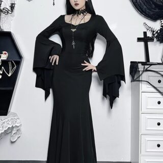 Longue Robe Gothique Morticia Addams
