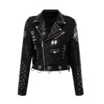 Veste Moto en Cuir pour Femme Style Rock