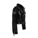 Veste Moto en Cuir pour Femme Style Rock