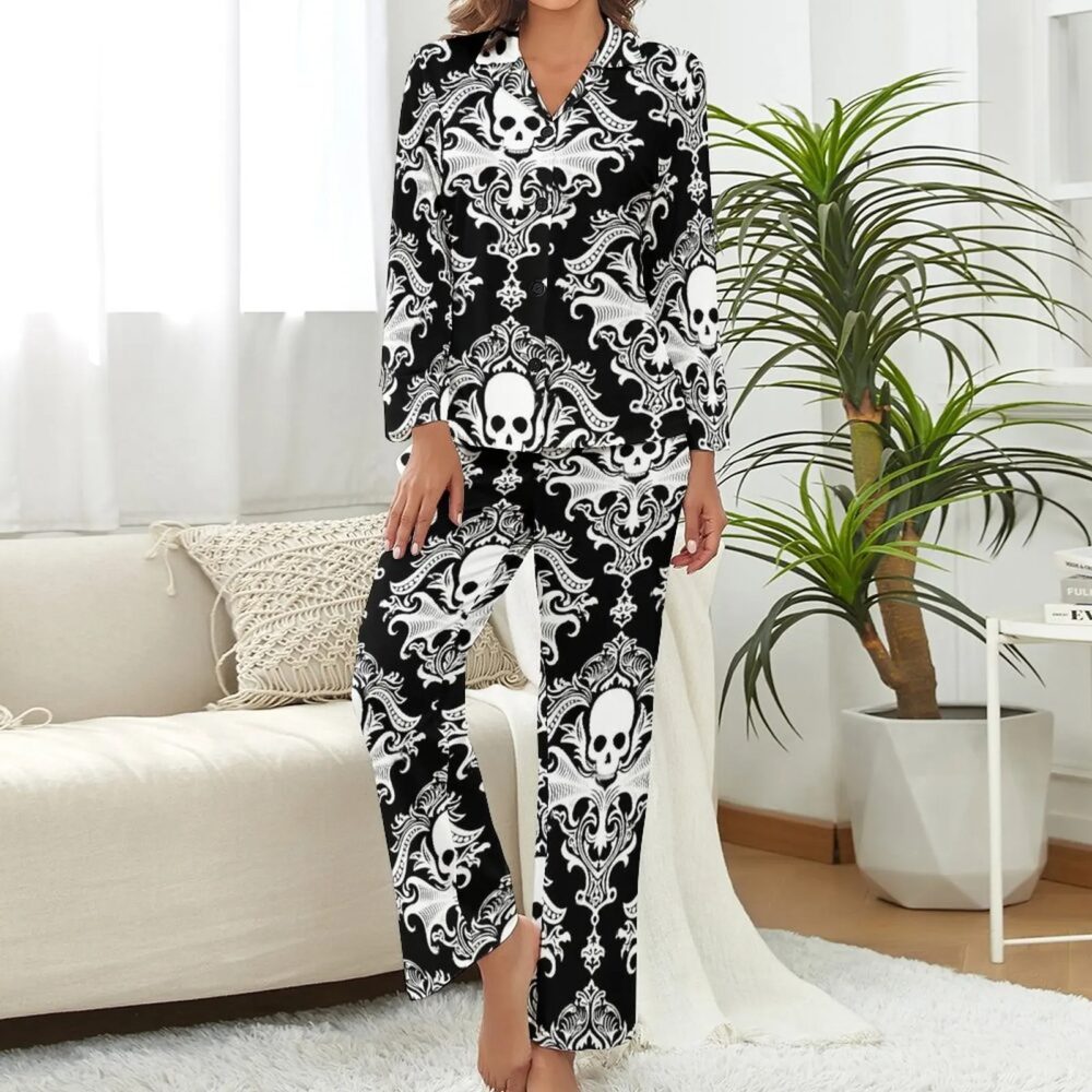 Pyjama Gothique Tete de Mort pour Femme main image 4 4