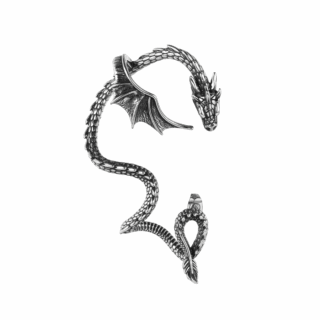 Boucle d’Oreille Dragon Enroulé Gothique – Bijou Fantaisie Oreille Complète